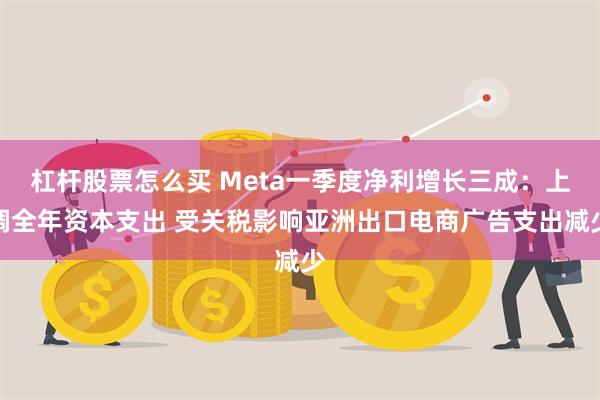 杠杆股票怎么买 Meta一季度净利增长三成：上调全年资本支出 受关税影响亚洲出口电商广告支出减少